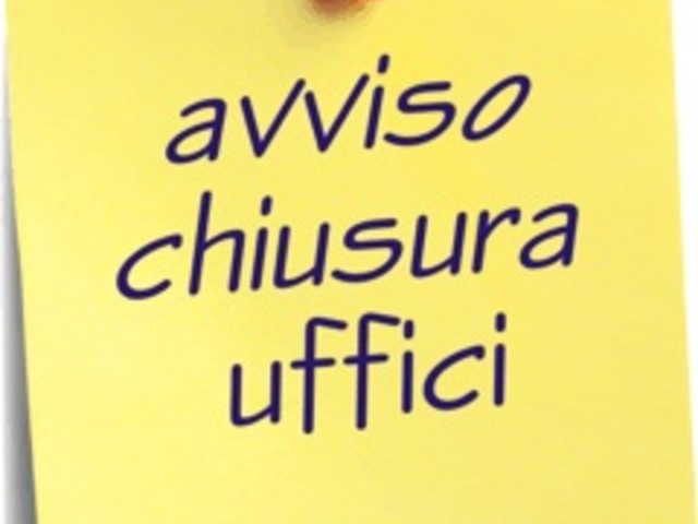 Ufficio Tecnico: chiusura anticipata al pubblico venerdi 6 dicembre