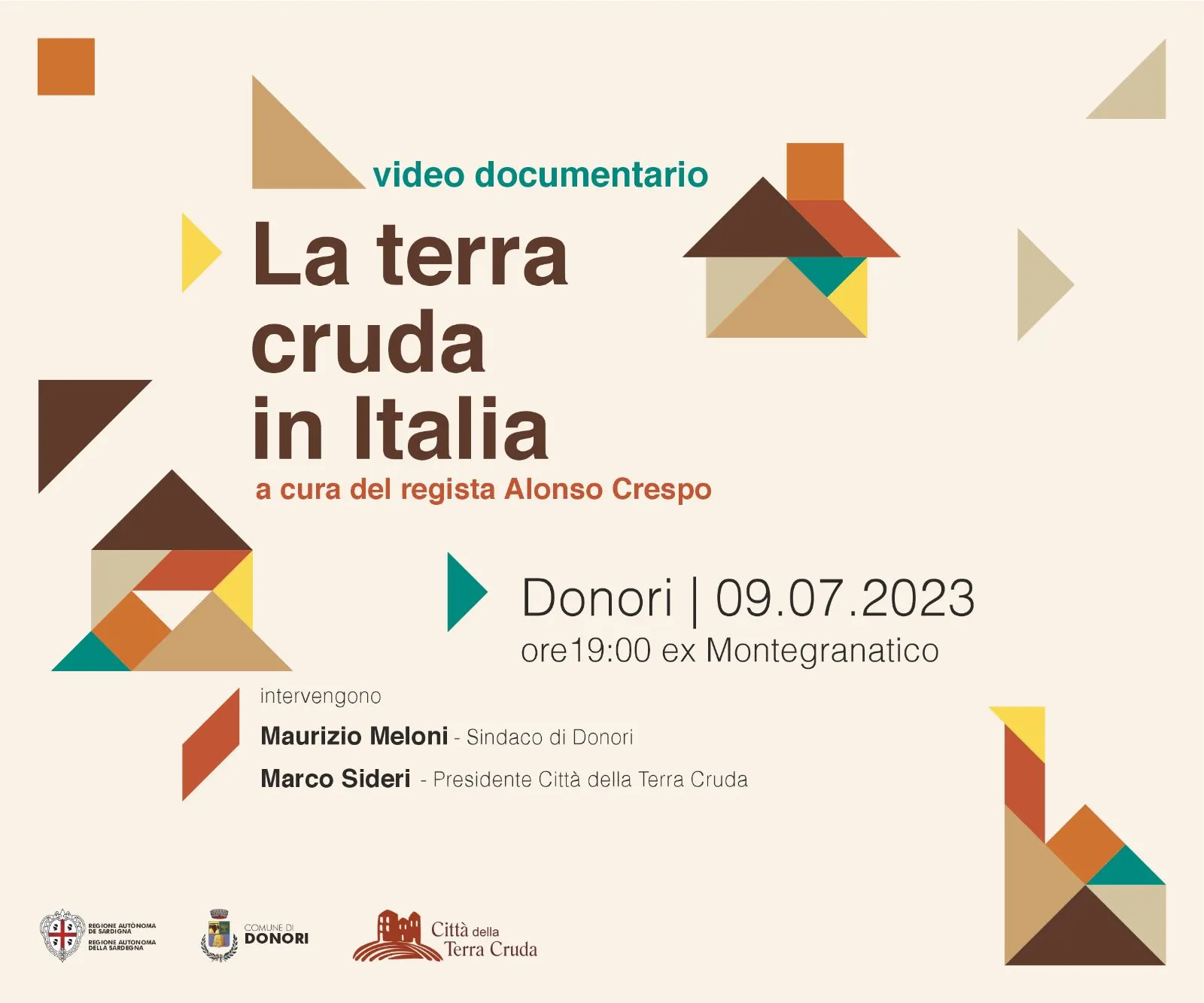Domenica 9 Luglio 2023 alle ore 19:00 nei locali ex Montegranatico verrà proiettato il video documentario "La terra cruda in Italia"